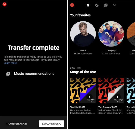 google music to youtube music transfer