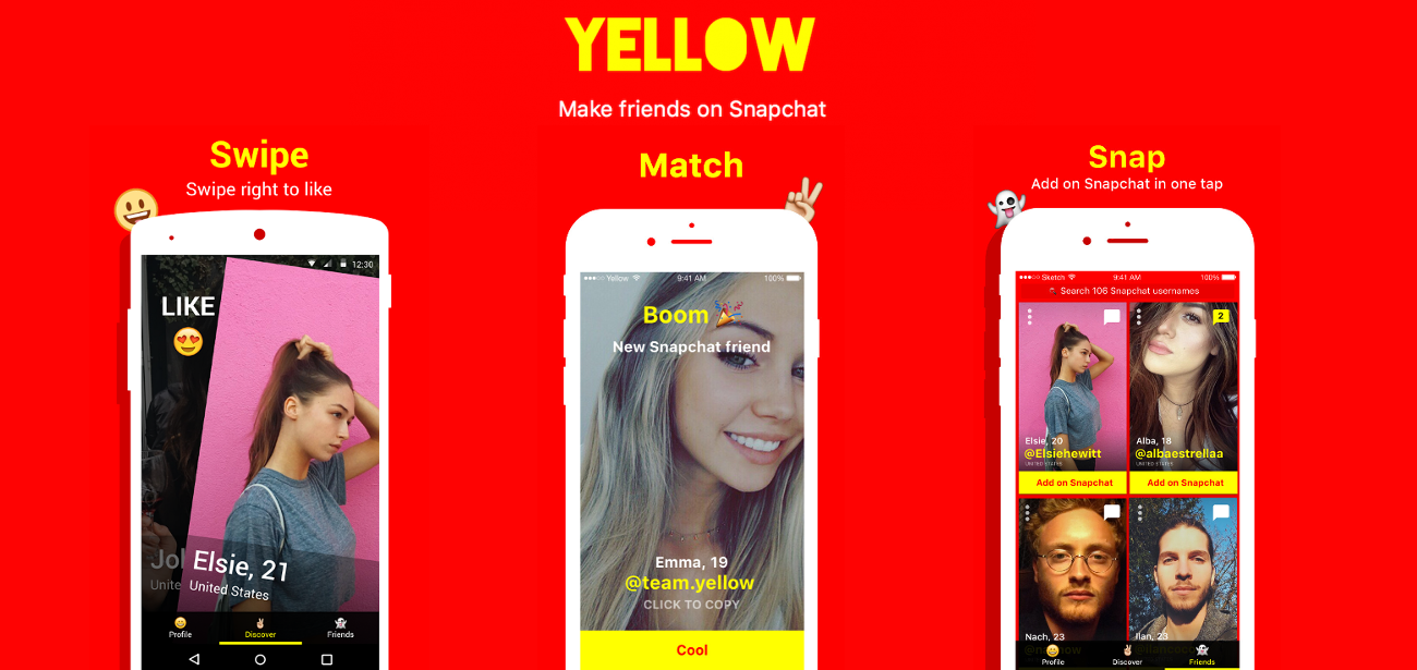 What is the Yellow App? Make Friends on Snapchat