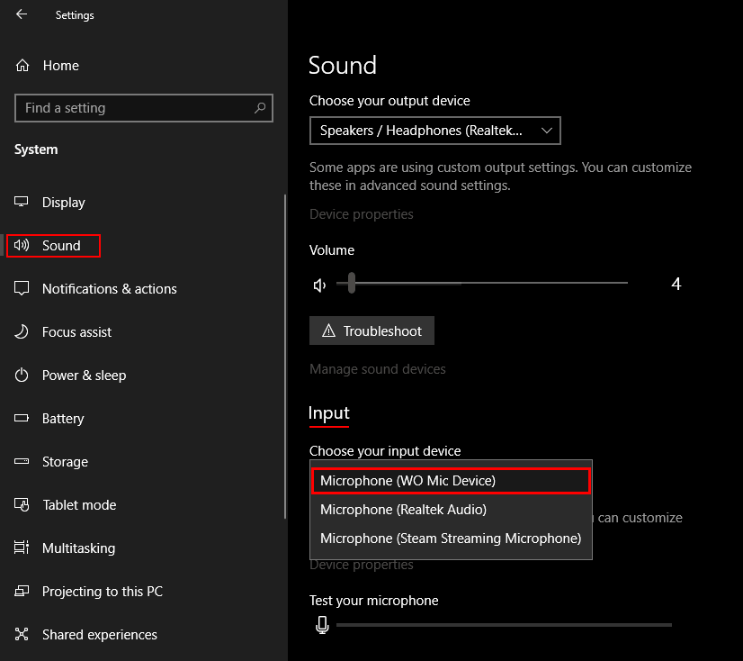 windows 10 android device as microphone