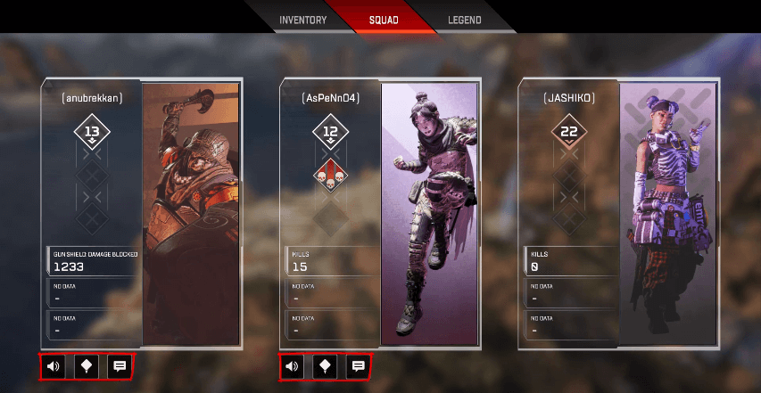 how do you mute team members in apex legends