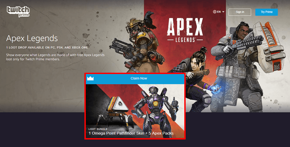 How_to_Get_the_Apex_Legends_Twitch_Prime_Pack_For free