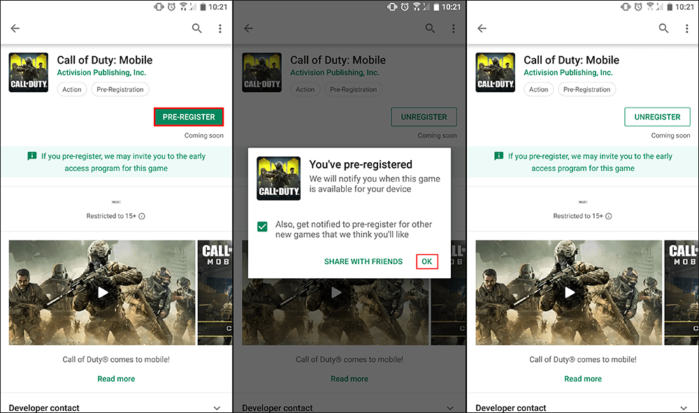 how to sign up for call of duty mobile