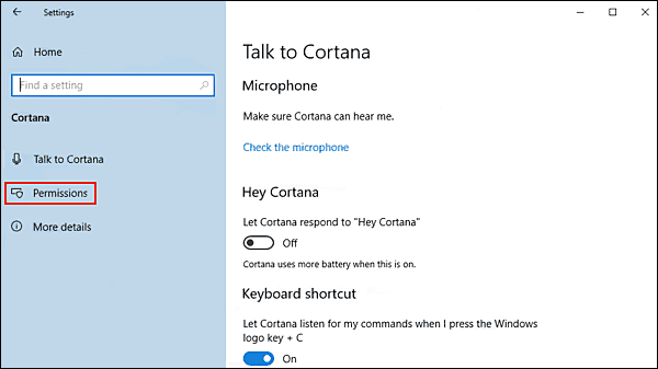 how to prevent cortana accessing internet info