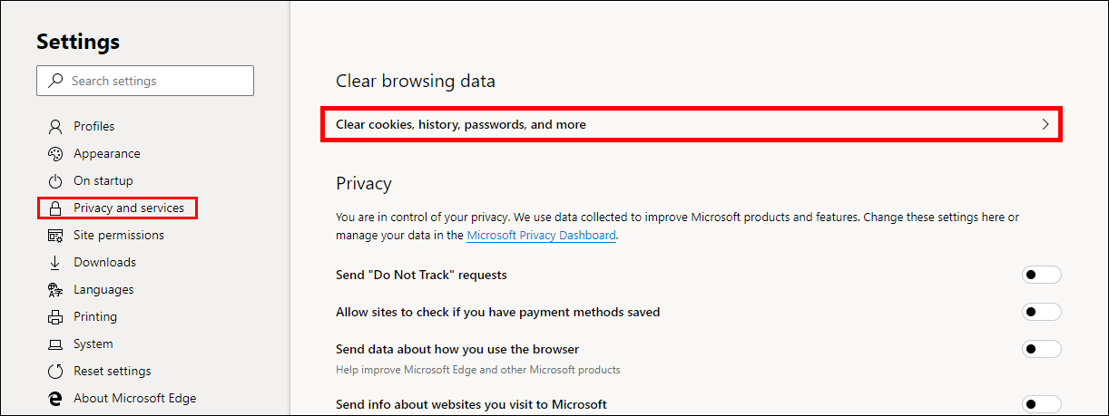 clear cookies in edge clear cookies in edge