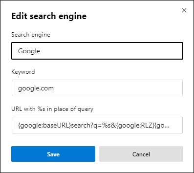 change edge chromium search to google