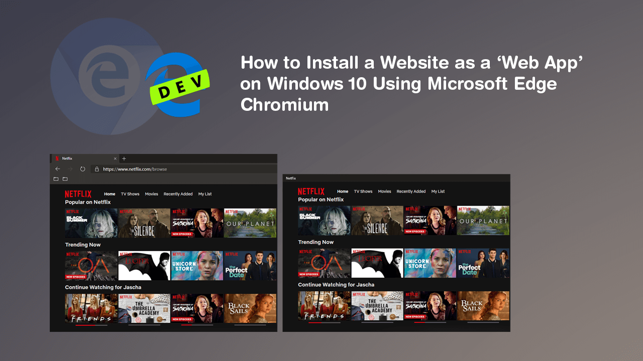 how to create web apps on windows 10 using edge chromium