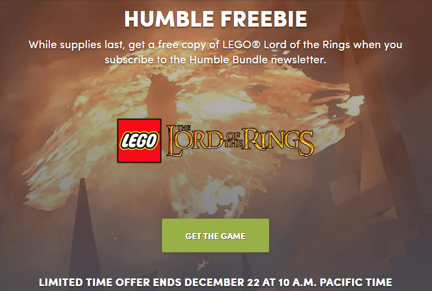 how to get lego lord of the rings for free 