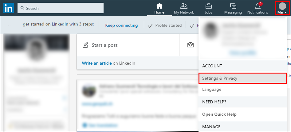 how to make profile viewing on linked in private