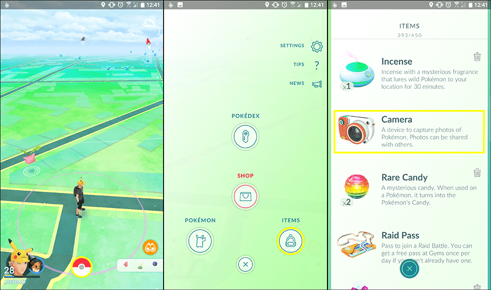 How to Find and Use the Pokemon Go Snapshot Camera
