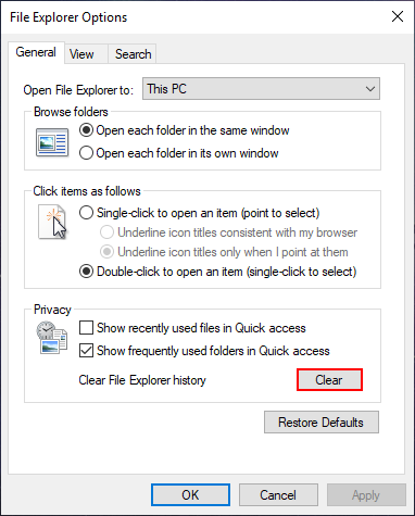 fix windows 10 quick access not showing recent files
