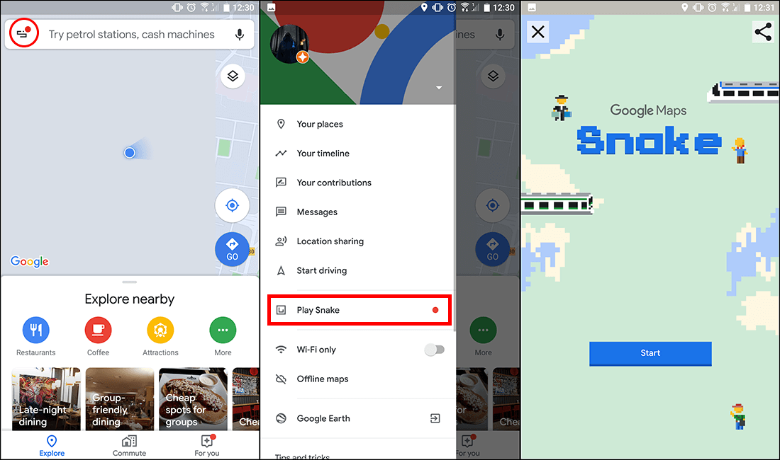 play google maps snake