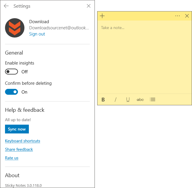 how to sync outlook with sticky notes