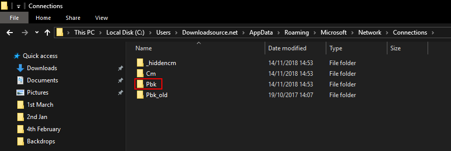 copy vpn settings on windows 10