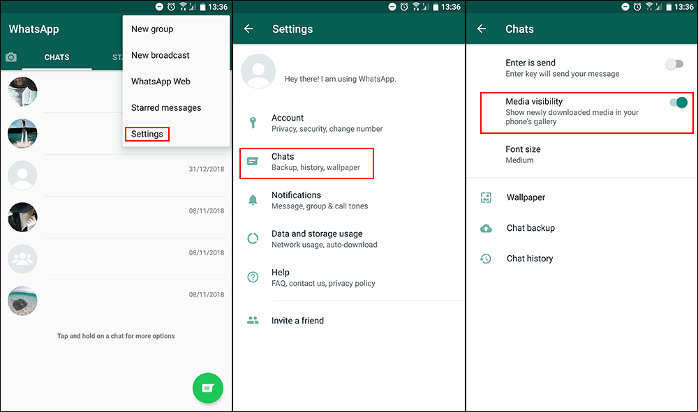 How to Stop Photos and Videos From WhatsApp Conversations Appearing in Your Gallery