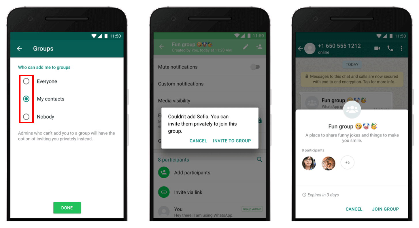 how to block all whatsapp group chat invites