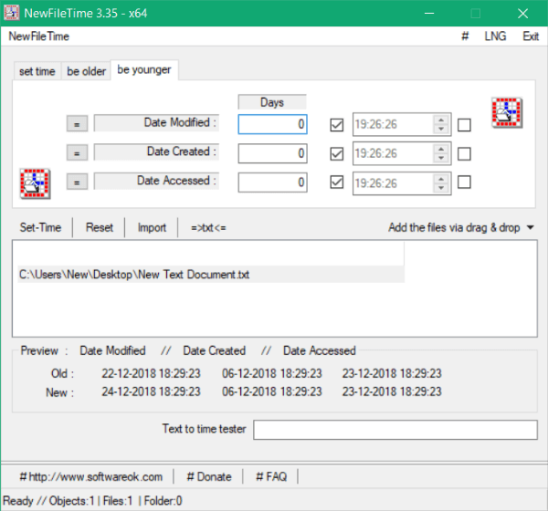 change windows file creation dates