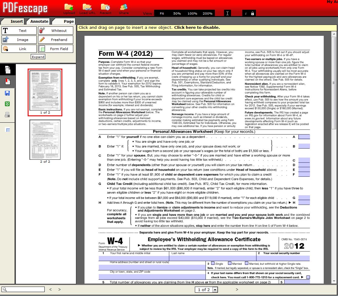 PDF Editor Free - Edit PDF and Form Filler Online - PDFescape