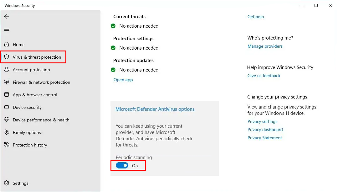 Windows 11 Periodic Scanning