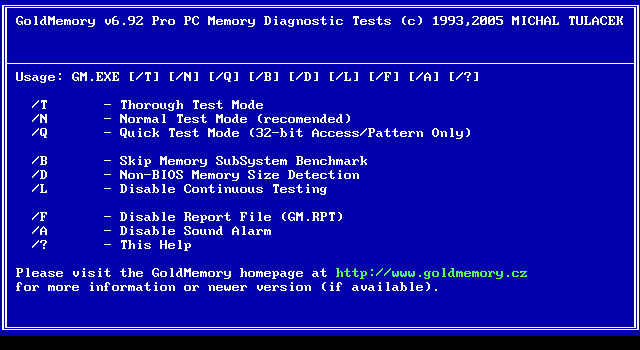 Testing enabled. GOLDMEMORY. GOLDMEMORY 7.85 Pro. GOLDMEMORY Pro 7.98. GOLDMEMORY 8 Pro.