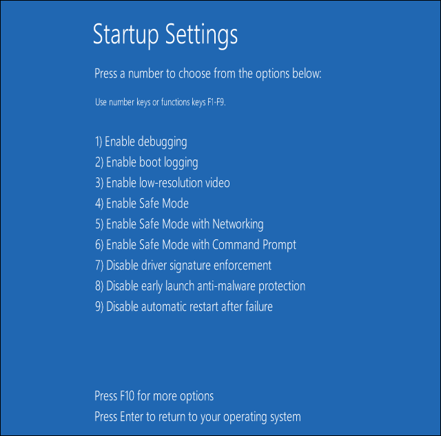 Startup settings when logging